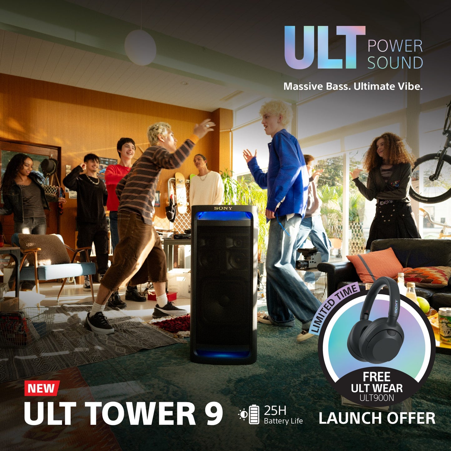 Sony ULT POWER SOUND™ Series | ULT TOWER 9 Party Speaker