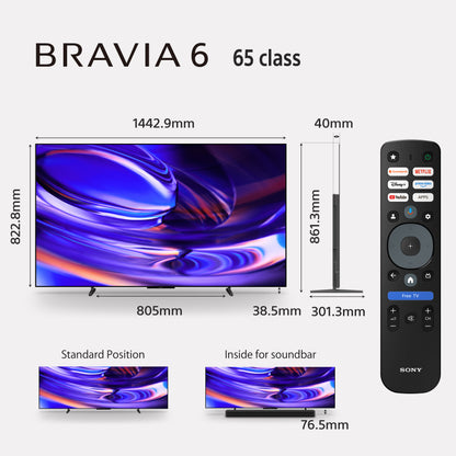 Sony BRAVIA 6 65 inch OLED TV, 2026 Model | K-65A60