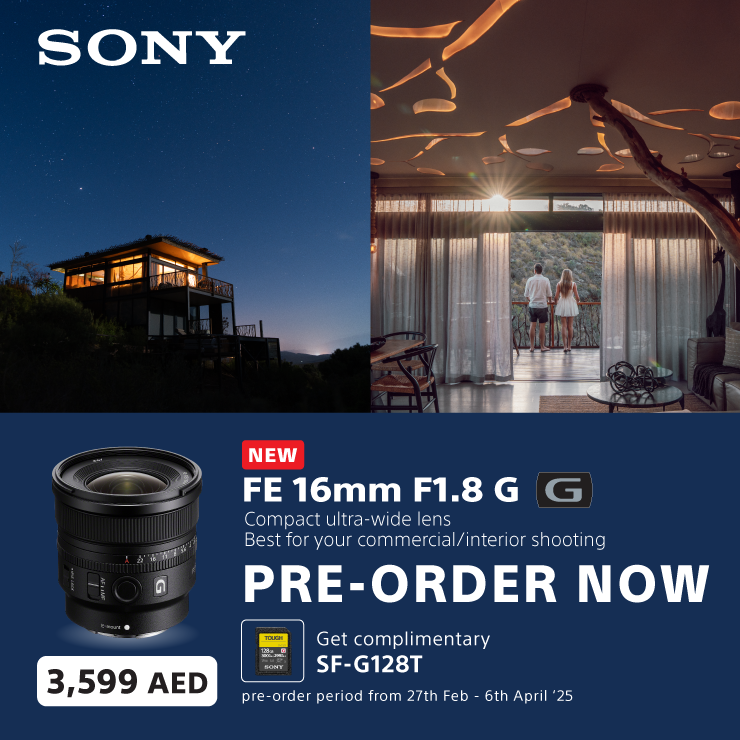 Pre-Order Sony FE 16mm F1.8 G full-frame ultra-wide prime lens - SEL16F18G