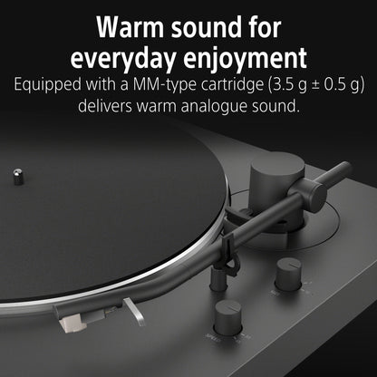 Sony PS-LX3BT Wireless Bluetooth Turntable (2026 Model) Fully Automatic Belt Drive Vinyl Record Player with Built-in Phono EQ, Black