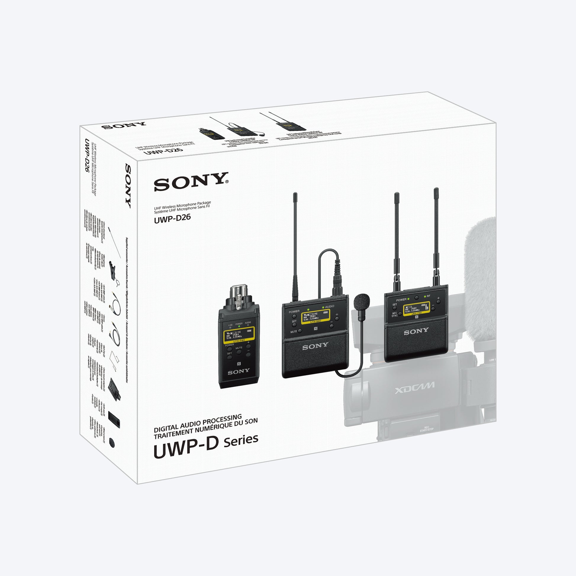 Sony UWP-D bodypack transmitter and XLR plug-on wireless microphone transmitter package