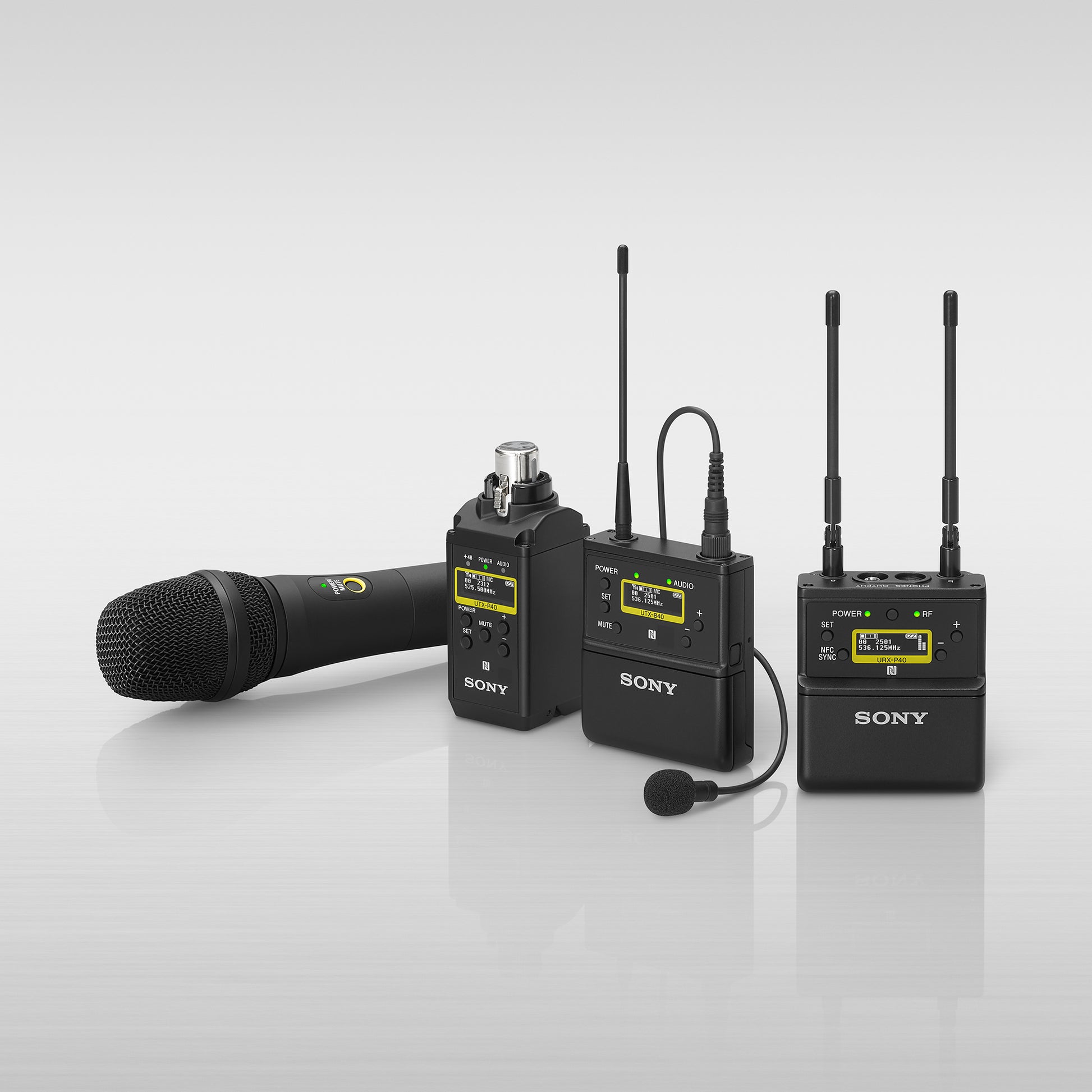 Sony UWP-D bodypack transmitter and XLR plug-on wireless microphone transmitter package