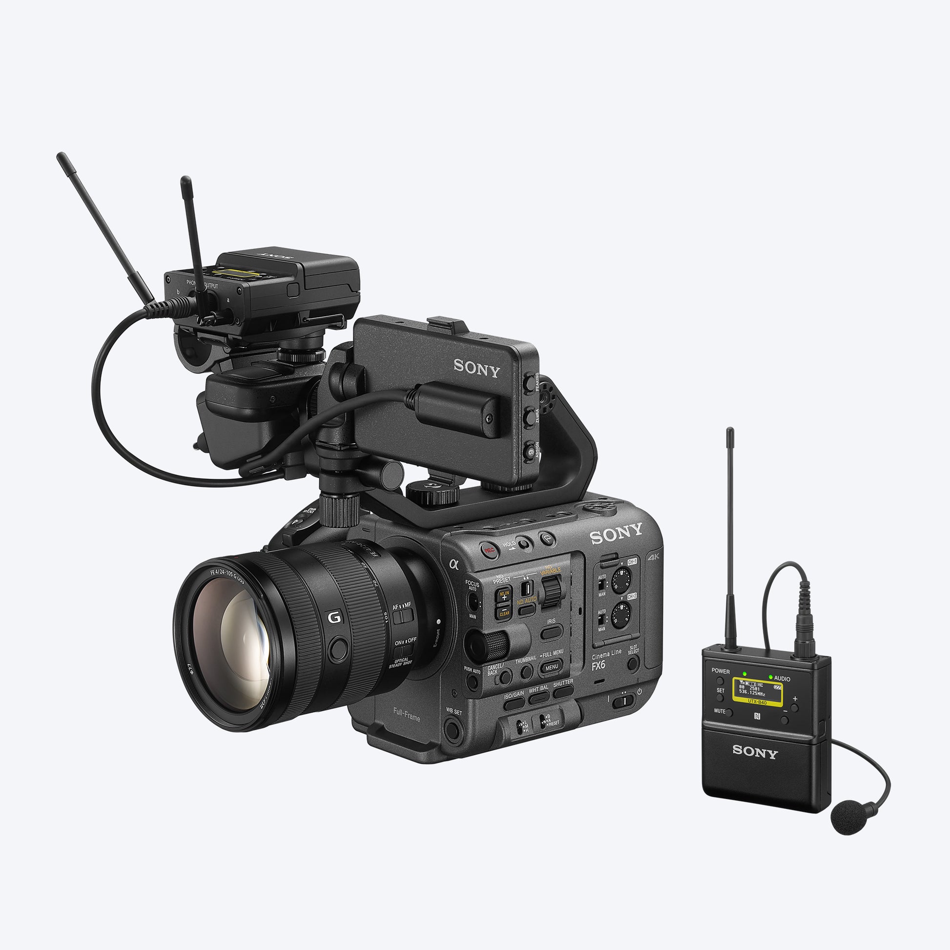 Sony UWP-D bodypack transmitter and XLR plug-on wireless microphone transmitter package